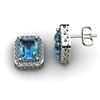 Image 1 : Genuine 3.10ctw Aquamarine Diamond Earring 14k W/Y Gold