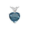 Image 1 : Natural 2.10 ctw Blue Topaz Heart Pendant .925 Sterling