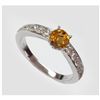 Image 1 : Natural 1.58 ct 3.51g Citrine & Diamond 14k WG Ring