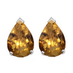 Natural 2.10 ctw Citrine Pear Earrings .925 Sterling