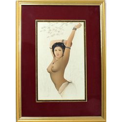 Indian Village Nude Oil Painting Made in Early 80's