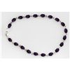 Image 1 : NATURAL 11.00 CTW AMETHYST OVAL BRACELET .925 STERLING
