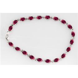 NATURAL 8.00 CTW PINKTOURMALINE OVAL BRACELET .925 STER