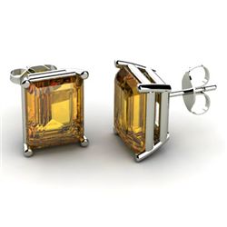 Genuine 3.20 ctw Citrine Earring 14k W/Y Gold