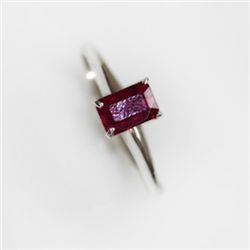 Natural 4.25 ctw Garnet Emerald Cut .925 Sterling Ring