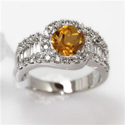 6.57g 14k White Gold Diamond Ring