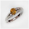 Image 1 : Natural 1.49 ct 4.41g Citrine & Diamond 14k WG Ring