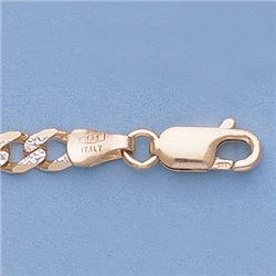 Genuine 16" 14k  Gold-Yellow 4.4mm Rhod Figaro Chain