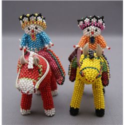 TWO ZUNI BEADED FIGURES