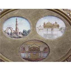 Triple framed Indian miniatures....