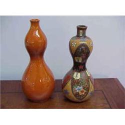 Two early double gourd shaped snuff bottles,...