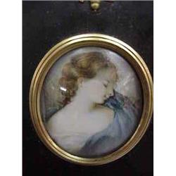 Miniature portrait on ivory....