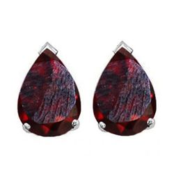 Natural 2.10 ctw Garnet Pear Earrings .925 Sterling