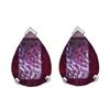 Image 1 : Natural 2.10 ctw Ruby Pear Shape Earrings .925 Sterling