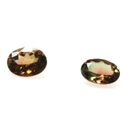 Natural 2.32ctw Bi-Color Tourmaline Oval (2) Stone