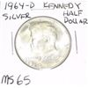 1964-D Kennedy SILVER Half Dollar *RARE MS-65 HIGH GRADE - NICE COIN*!!