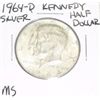 1964-D Kennedy SILVER Half Dollar *RARE MS HIGH GRADE - NICE COIN*!!