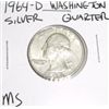 1964-D Washington SILVER Quarter *RARE MS HIGH GRADE - NICE COIN*!!