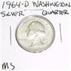 1964-D Washington SILVER Quarter *RARE MS HIGH GRADE - NICE COIN*!!