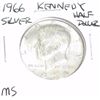 Image 1 : 1966 Kennedy SILVER Half Dollar *RARE MS GRADE - PLEASE LOOK AT PICTURE TO DETERMINE GRADE - NICE CO