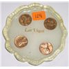 Las Vegas Penny Coaster with 4 MINT Pennies including 78D, 83D, 84D & 84D!!