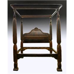 TESTER BED ; American Classical Carved Mahogany Tester