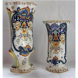 FY129W PAIR French Vases white Measures 12~ and 8.5~