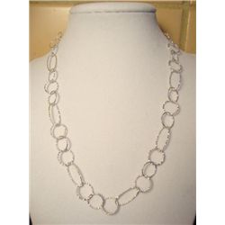 DAZZLING Macys Sterling Silver Linked Necklace MWF1745