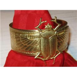 Vintage Art Nouveau Brass Womens Cuff / Bangle Egyptian