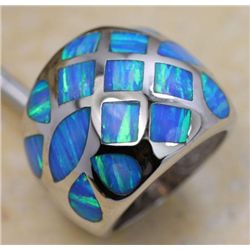 HIGH Fashion Blue fire opal and Silver Ring