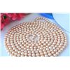 Image 1 : LONG 100~ 9MM PINK ROUND RESHWATER CULTURED PEARL NECKL