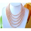 Image 2 : LONG 100~ 9MM PINK ROUND RESHWATER CULTURED PEARL NECKL