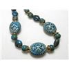 Image 2 : Intricate Green and Blue Detailed Ceramic Bead Necklace