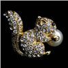 Image 1 : Unique Swarovski Crystal and Pearl Squirrel Brooch