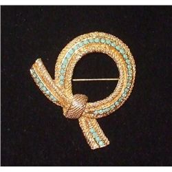 Vintage 50s - 60s Designer SPHINX #9660 Gold Turquoise