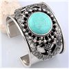 Image 1 : Turquoise and Silver Bangle Cuff Bracelet mwf2027