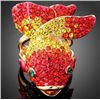 Image 1 : Swarovski Crystal Multicolor Goldfish Cocktail Ring