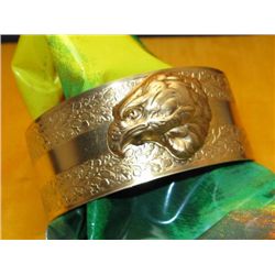 Vintage Art Nouveau Brass Womens Cuff / Eagle Bracelet