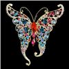 Image 1 : Striking Multicolor Swarovski Crystal Butterfly Brooch