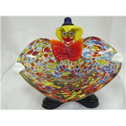 Murano clown ash tray.