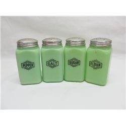 Jadeite shakers.