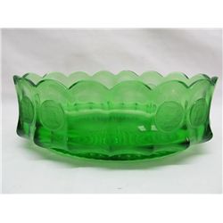 Apple green depression glass bowl.