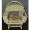 Image 1 : Large white wicker occasional chair.