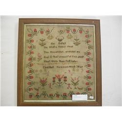 Framed antique needlework