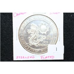 1970 Kelowna Int'l Regatta; Canada's Finest Water Show $1 Trade Token, Sterling Plated