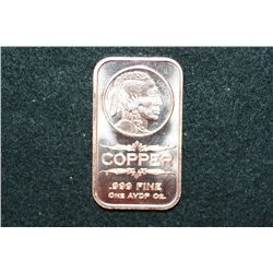 2012 Copper Ingot; .999 Fine Copper 1 Oz.