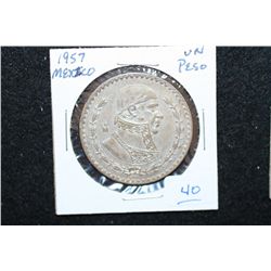 1957 Mexico Un Peso Foreign Coin