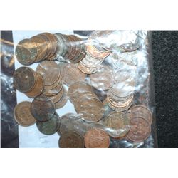 Indian Head Penny; Various Dates, Low Grade, Lot of 55