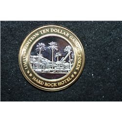 Hard Rock Hotel & Casino Limited Edition Two-Tone $10 Gaming Token; .999 Fine