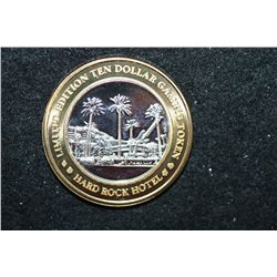 Hard Rock Hotel & Casino Limited Edition Two-Tone $10 Gaming Token; .999 Fine